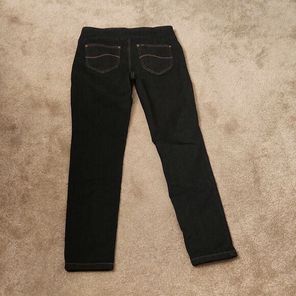 Lee Sculpting Mid-Rise Slim-Fit Skinny Leg Pull-On Jeans Size 12 Long Dark Wash - Picture 4 of 8